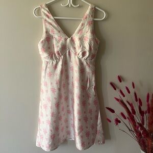 Satin effect floral Dress